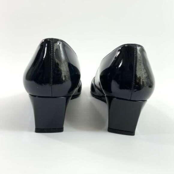 Stuart Weitzman Wedge Patent Leather Closed Toe Shoes Dark Green 6.5 - Picture 5 of 11